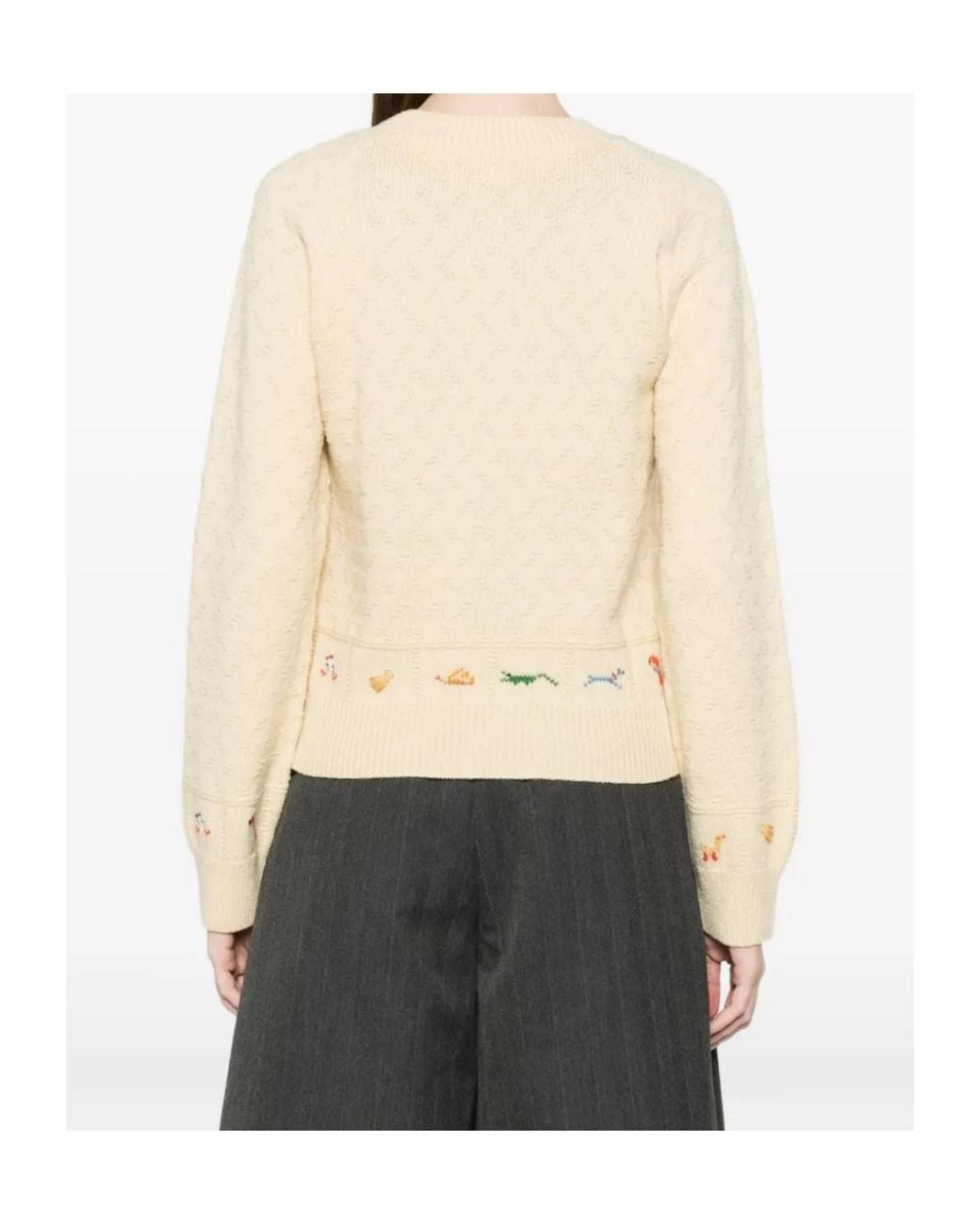 Bode Natural Wool Cardigan