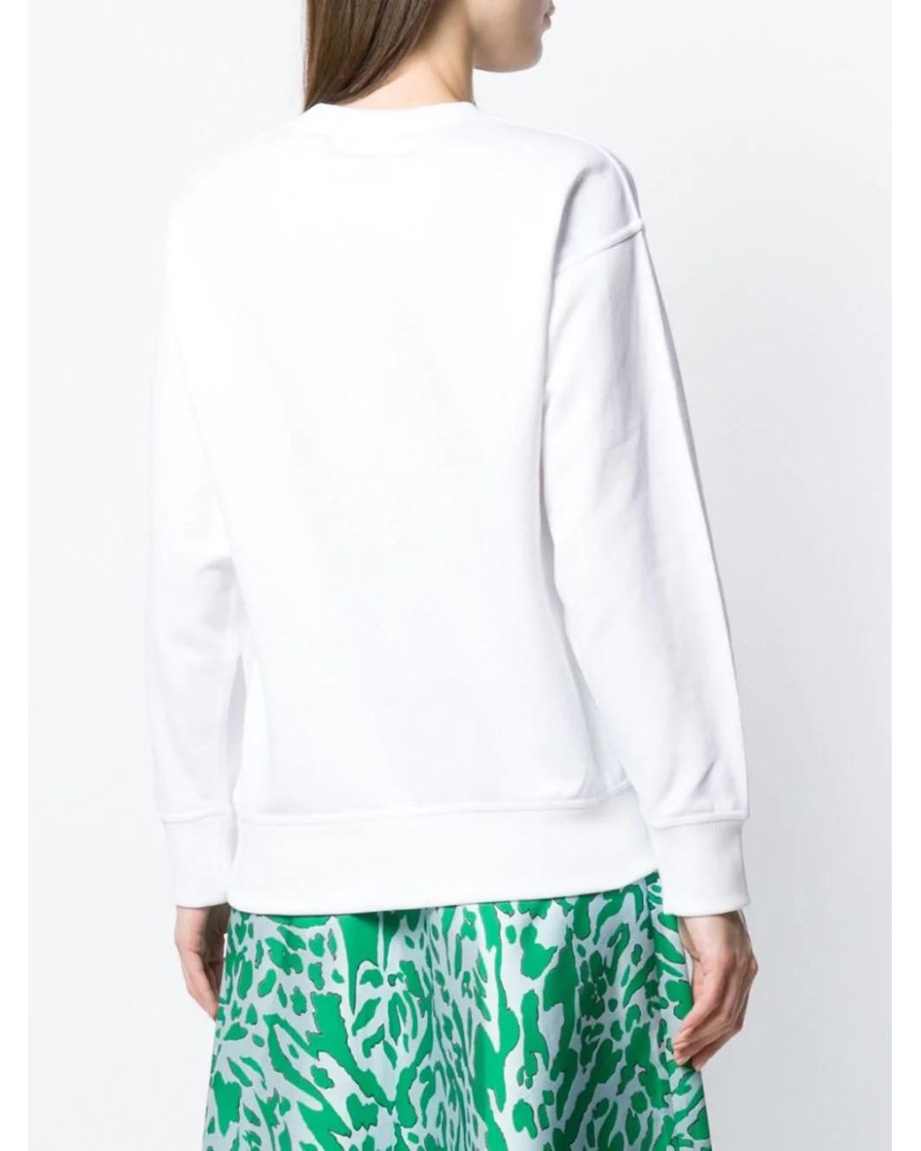 KENZO White Embroidered Rose Logo Sweater