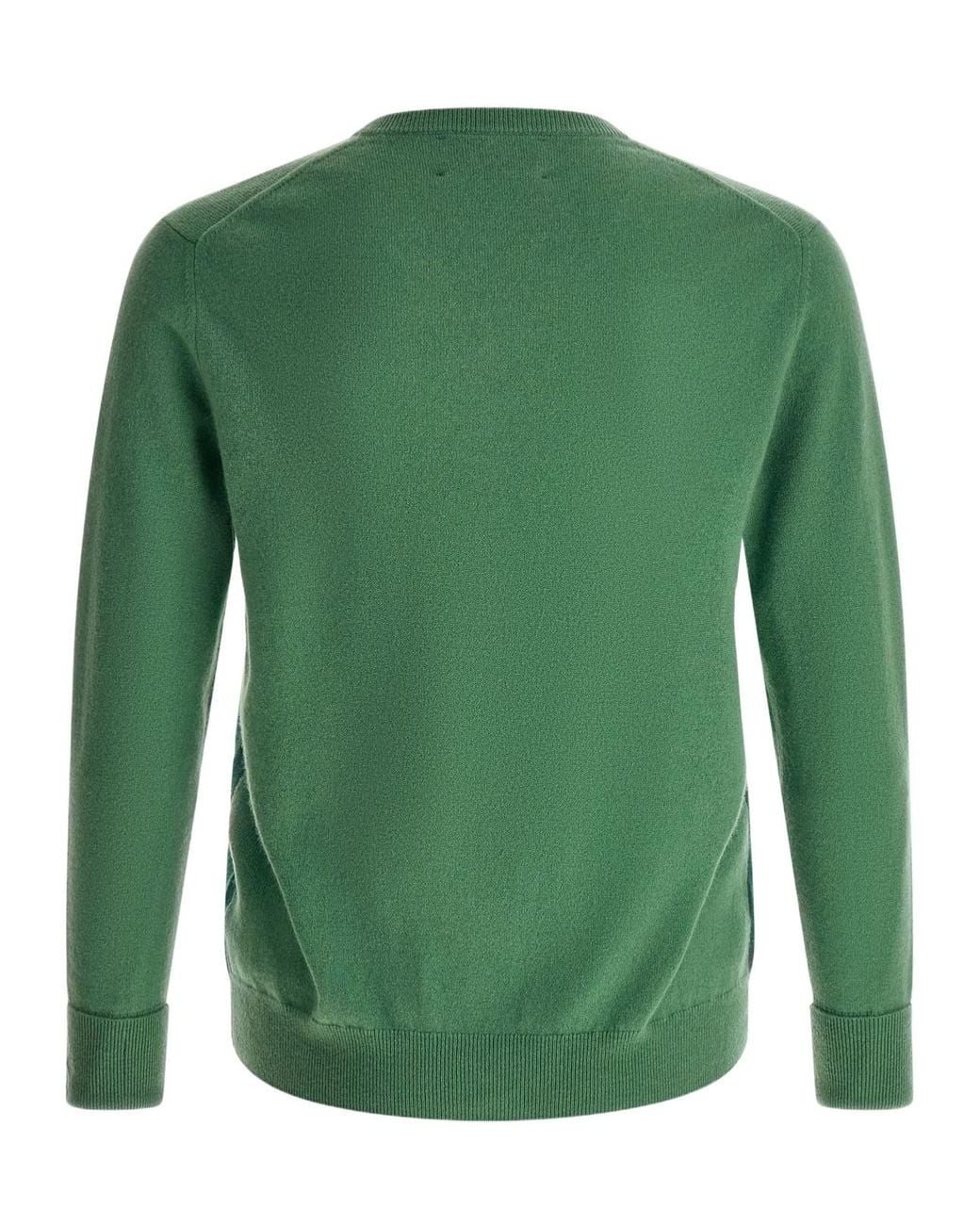Ballantyne Green Diamond Intarsia V-Neck Knitted Sweater for men