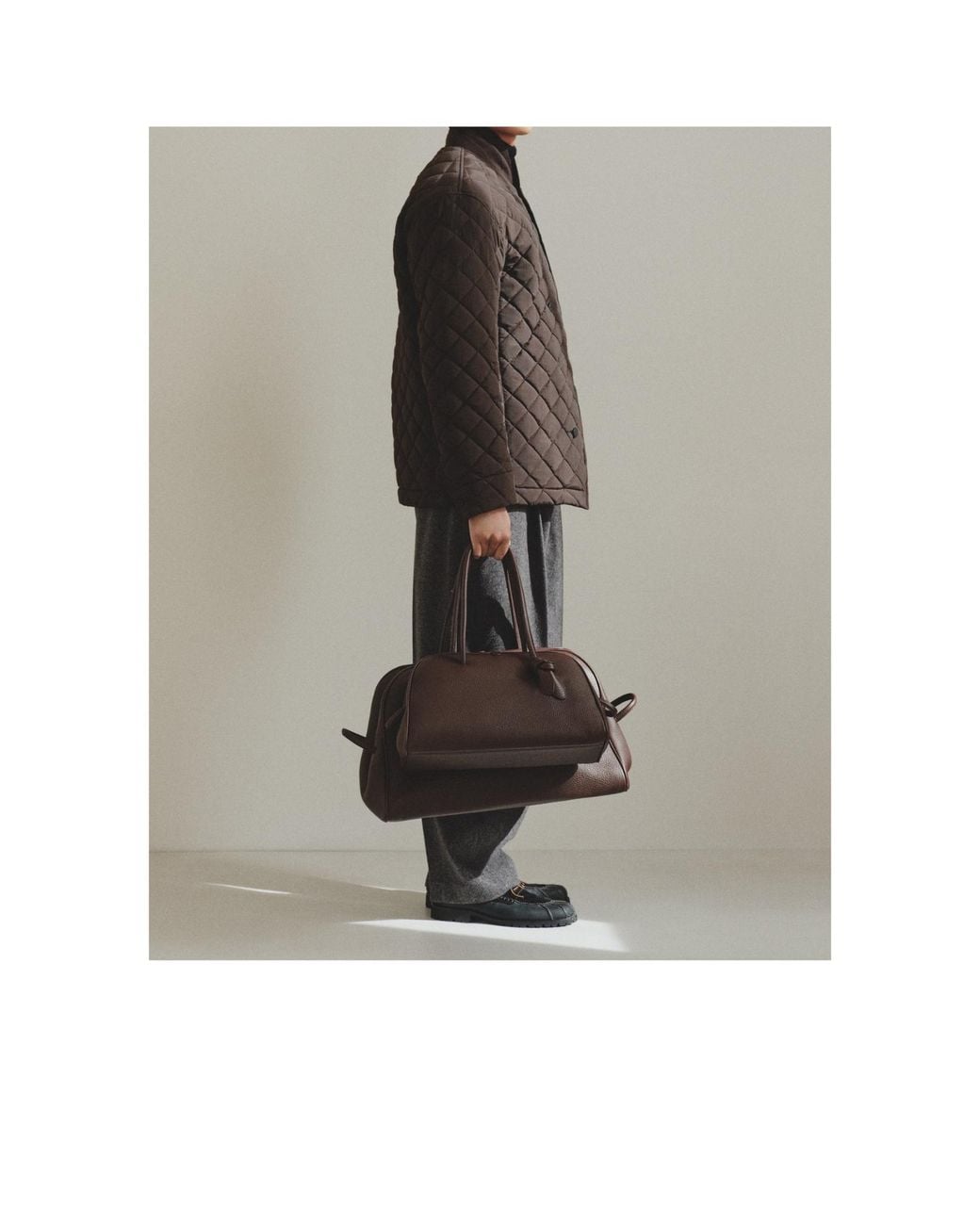 Jacquemus Brown The Turismo Small Soft Bowling Bag for men