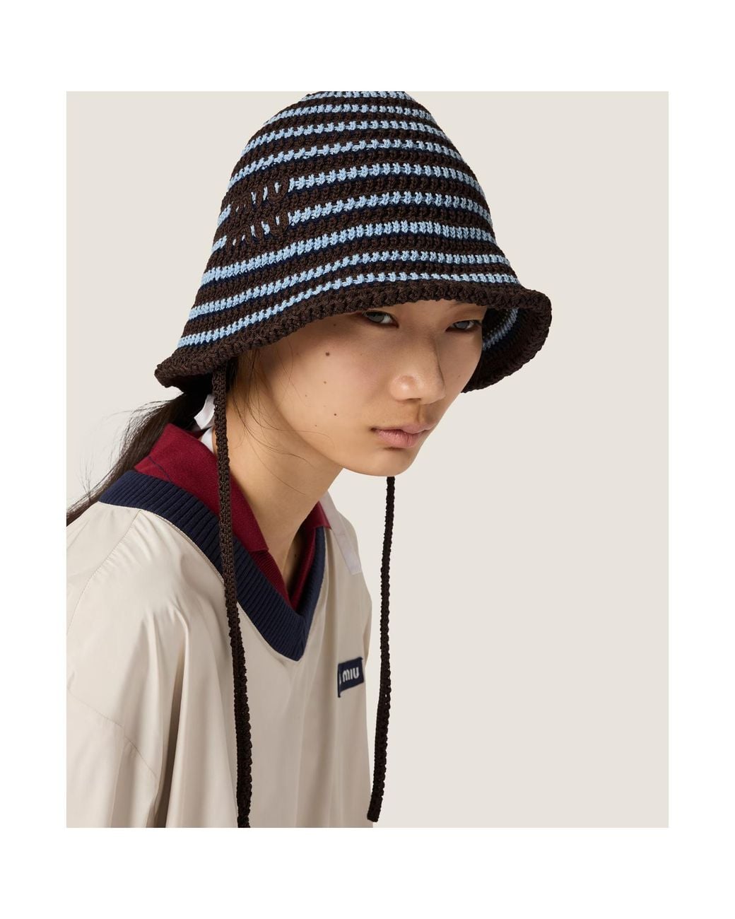 Miu Miu Black Logo-Embroidered Knitted Hat