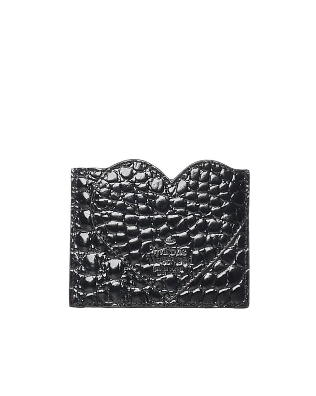 Vivienne Westwood Black Heart Embossed Card Holder