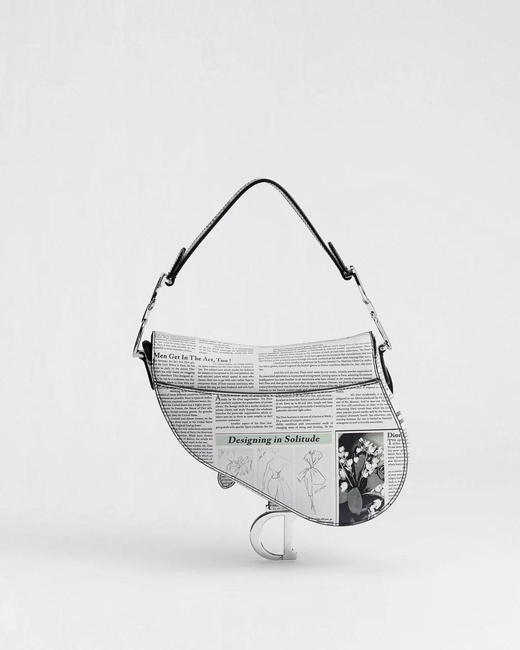 Dior White Small Saddle Bag With Strap