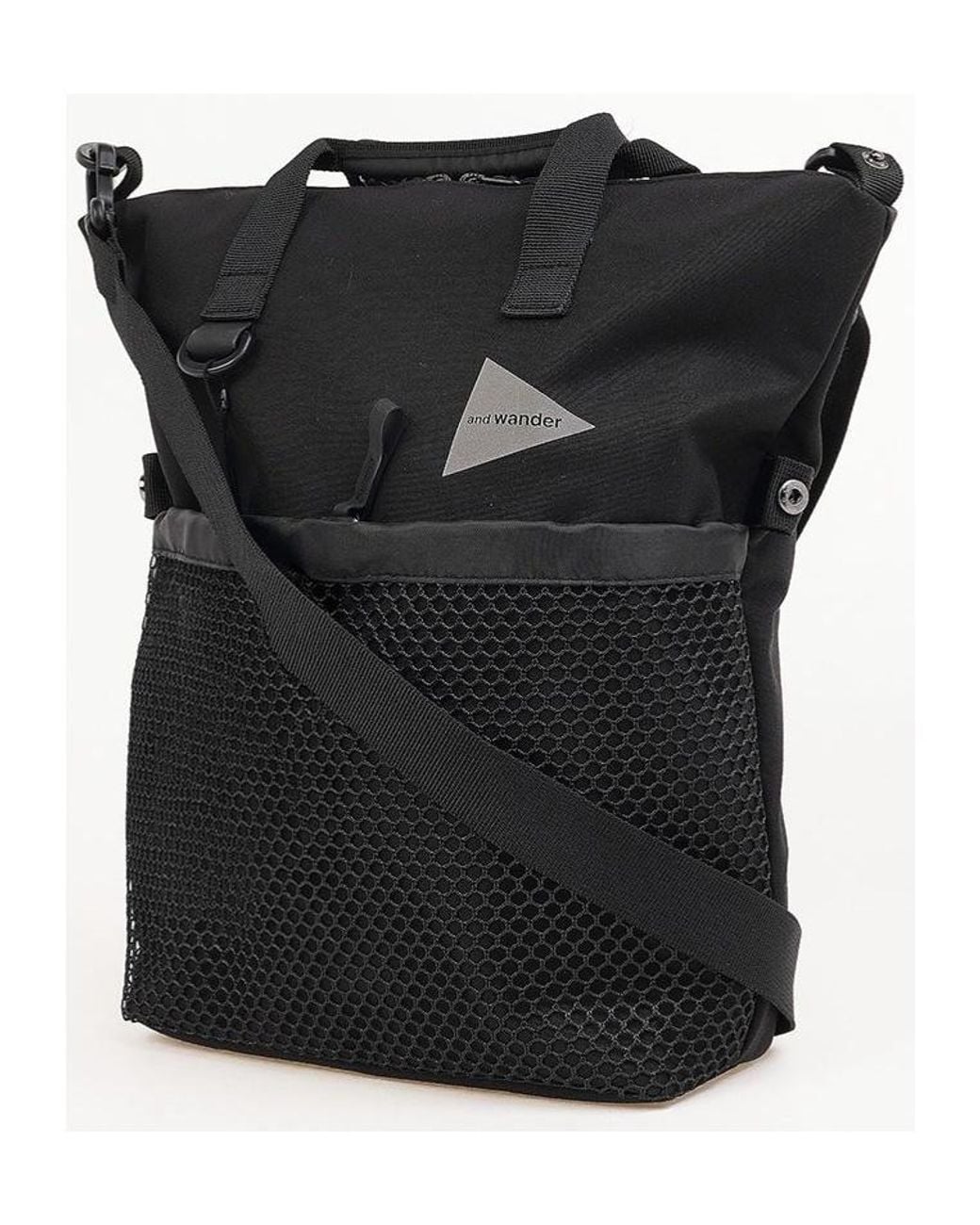 And Wander Black Zippered Shoulder Bag for men