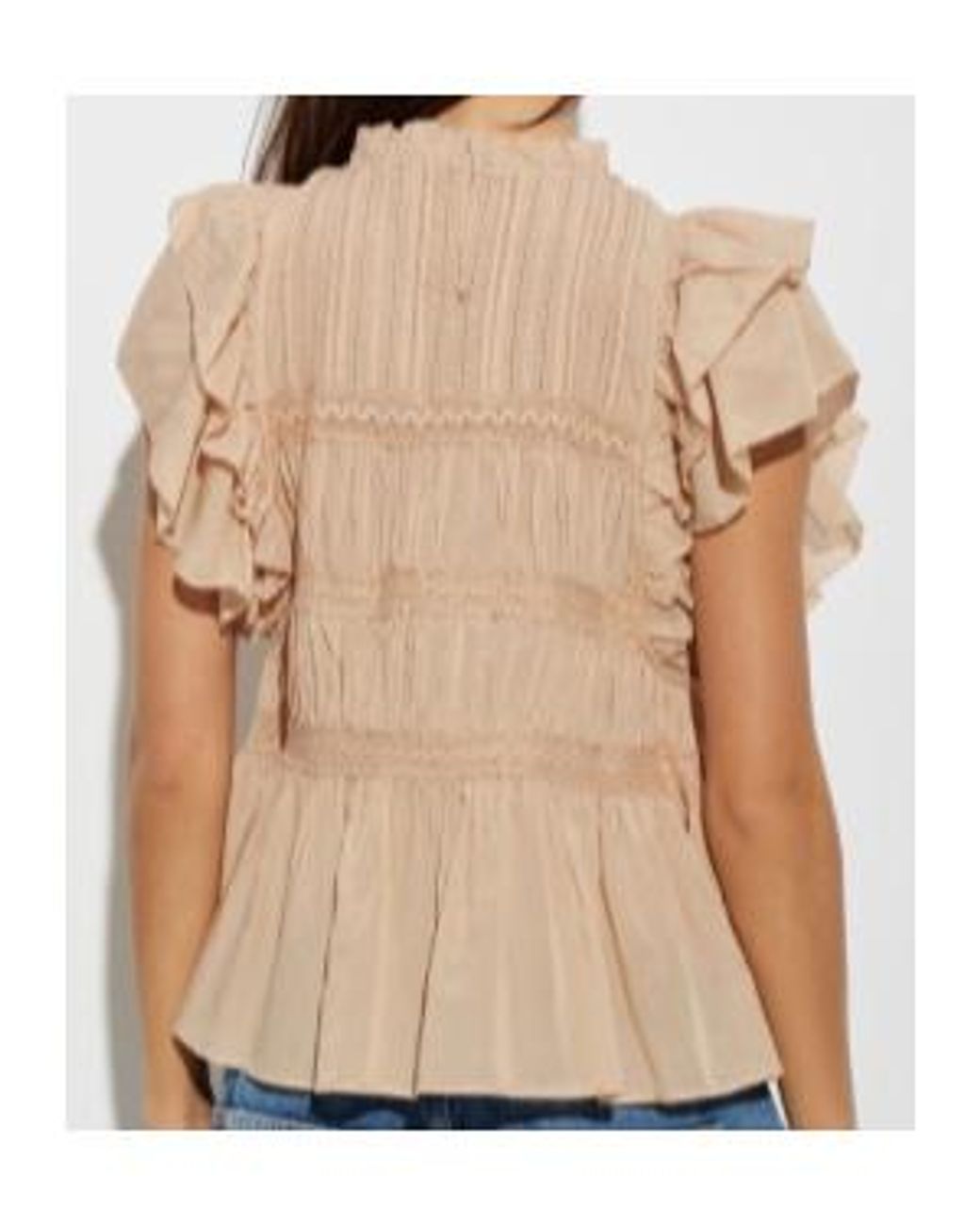 AllSaints Natural Pleated Top