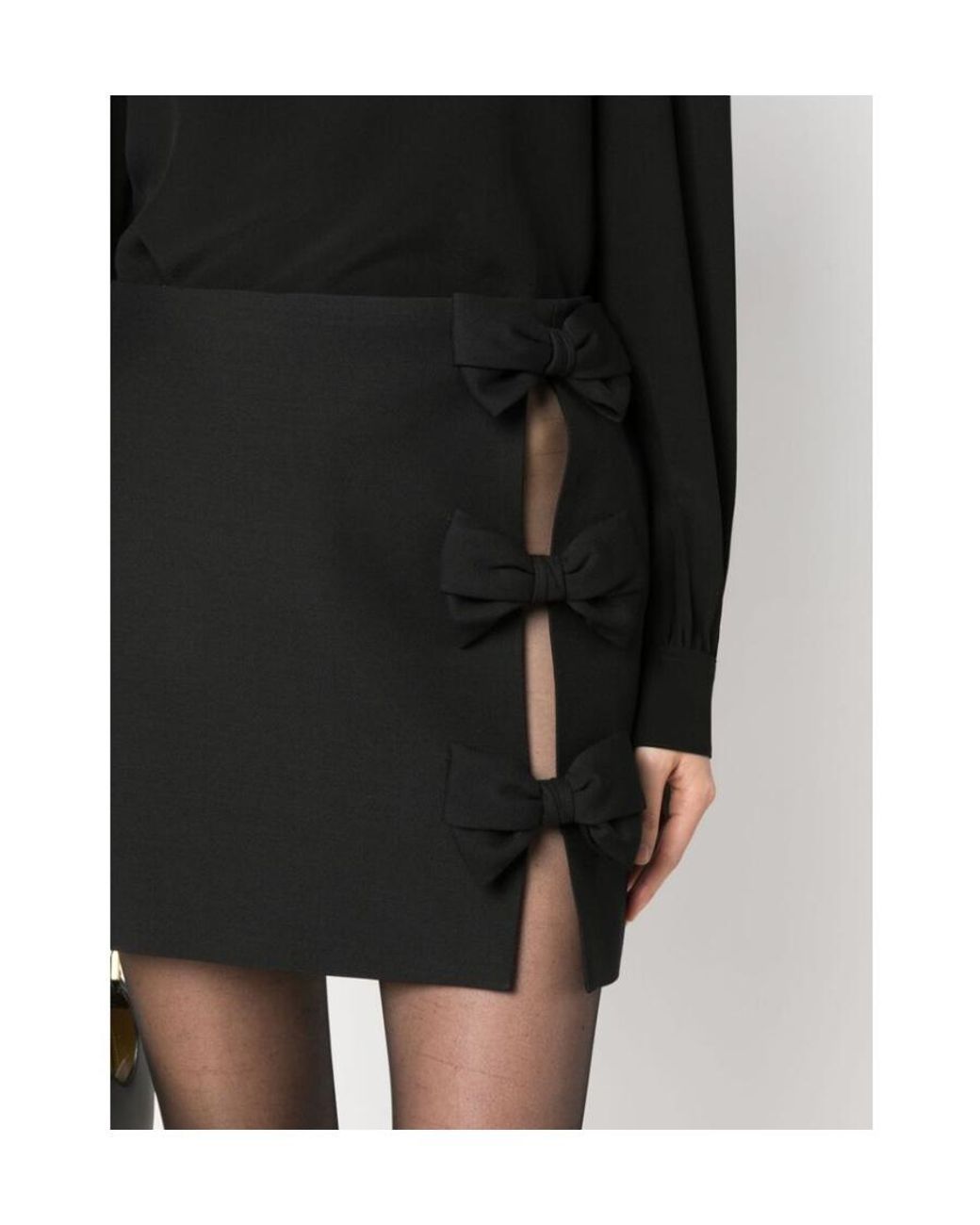 Valentino Black Bow Detailed Mini Skirt