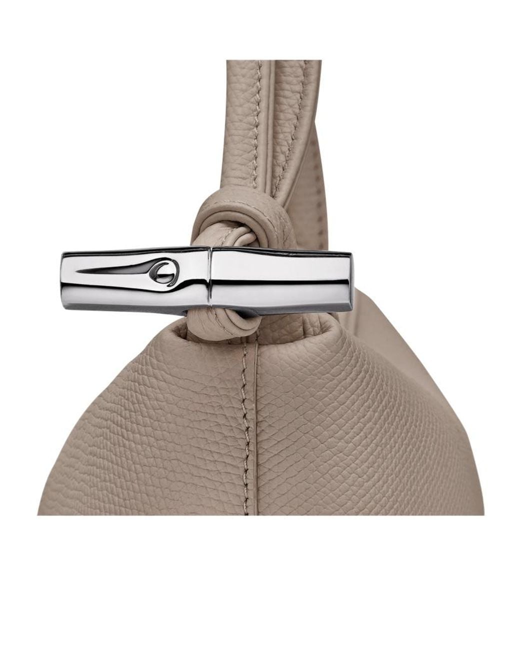 Longchamp Gray Medium Le Roseau Shoulder Bag