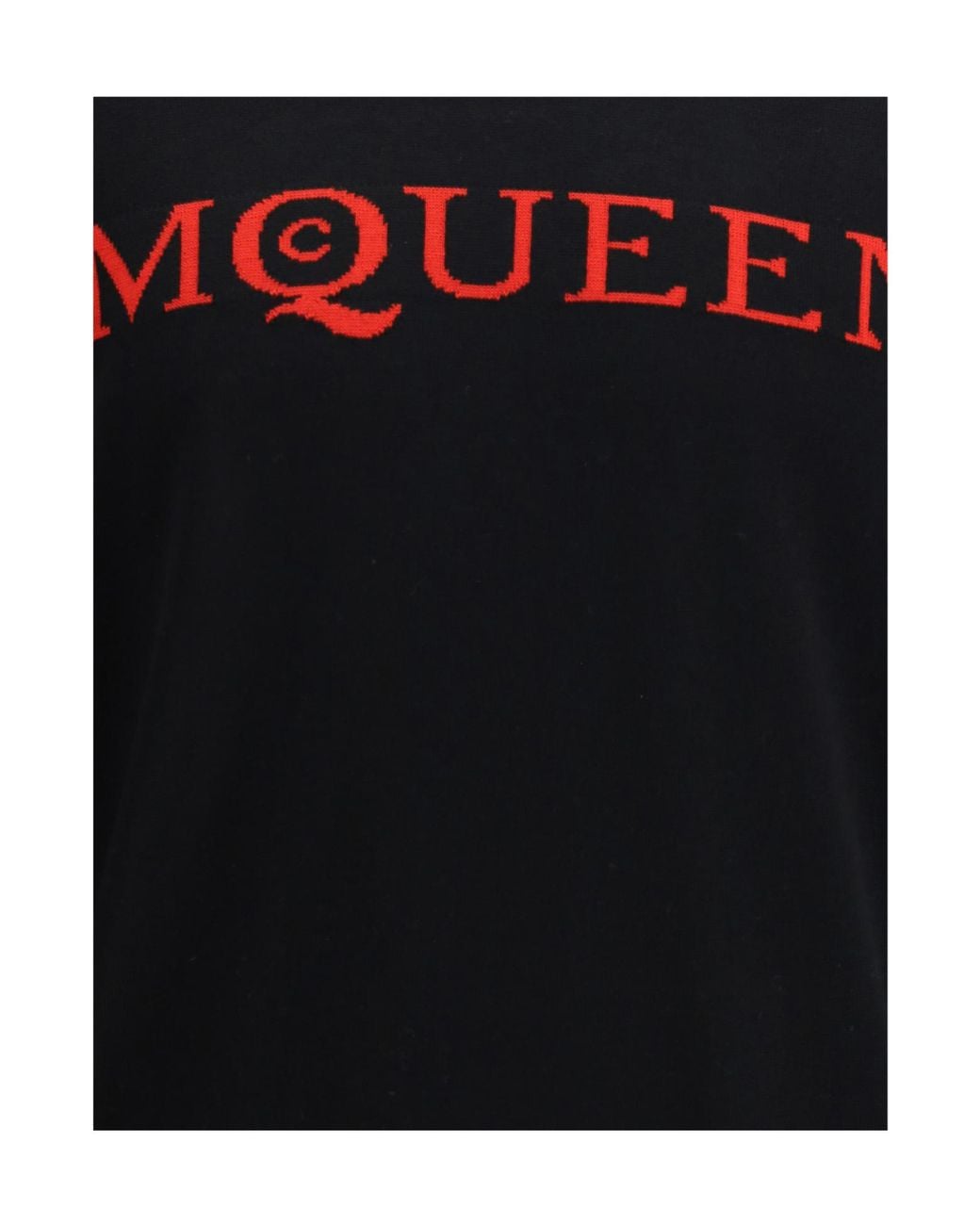 McQueen Blue Logo Intarsia-Knit Crewneck Jumper for men