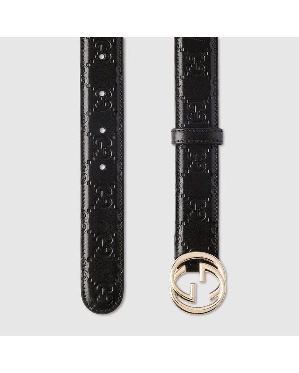 Gucci White Interlocking G Buckle Belt