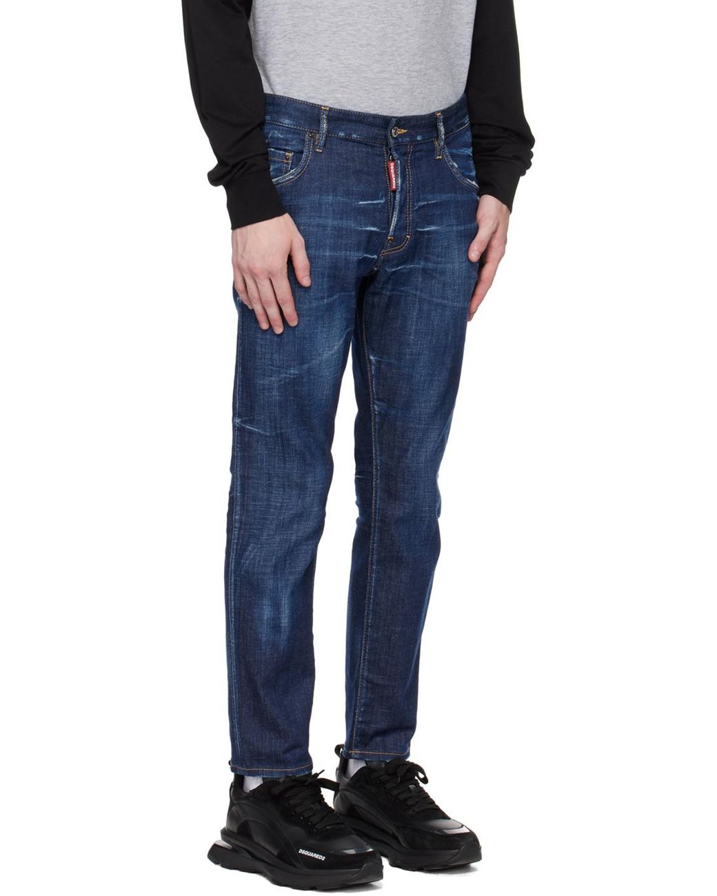 DSquared² Blue ダーク クリーン ウォッシュ スケーター ジーンズ for men
