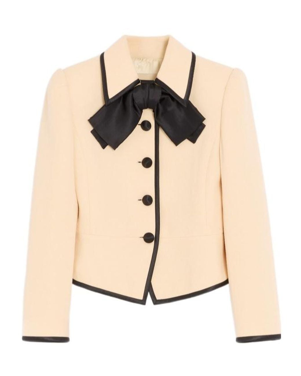 Valentino Natural Wool Crepe Jacket