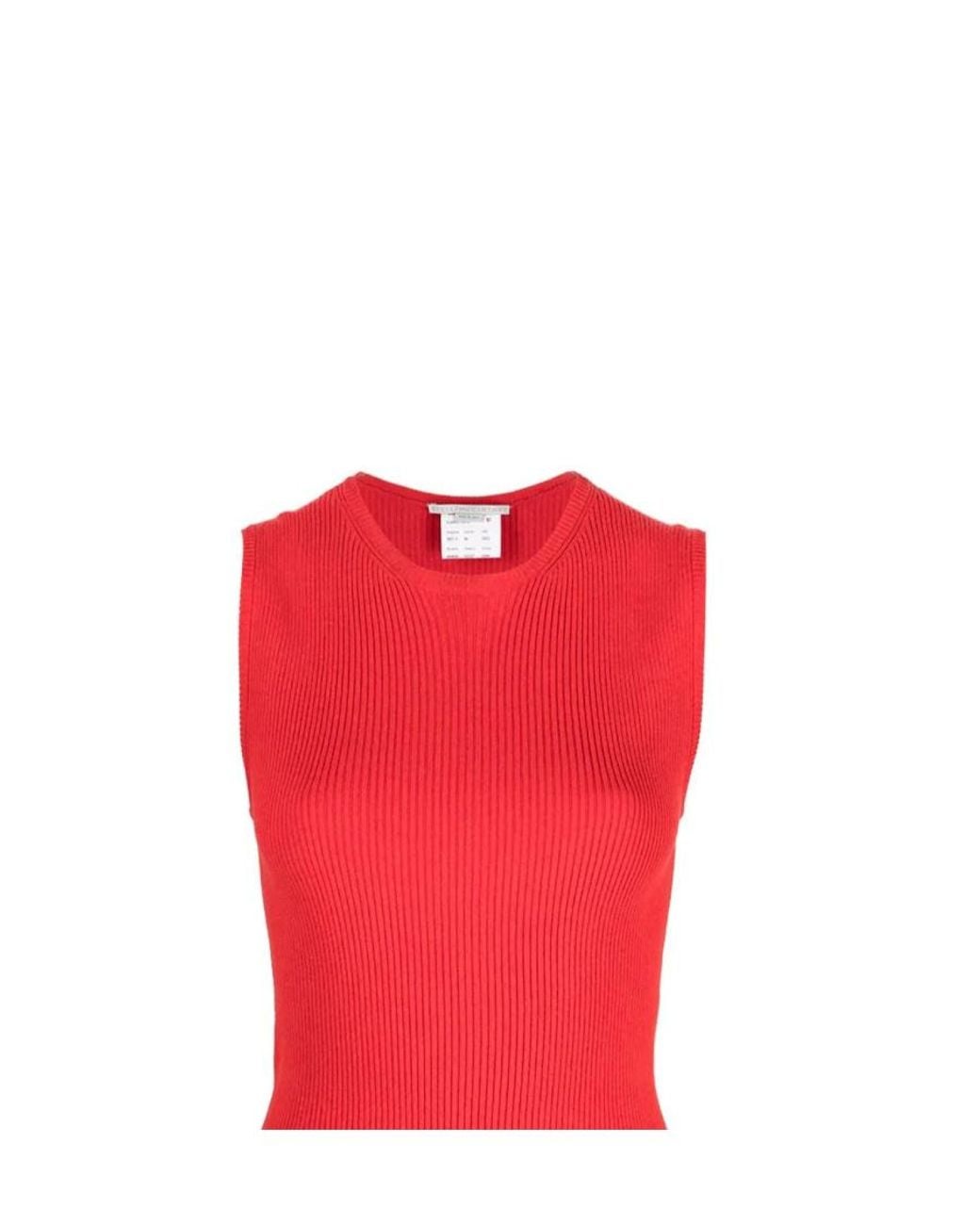 Stella McCartney Red Rib-Knit Tunic Dress