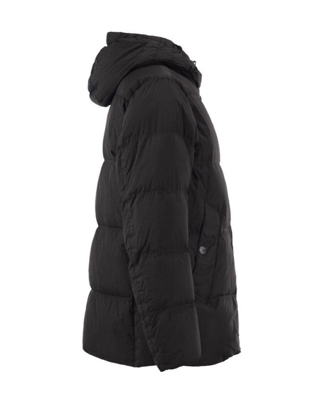 Stone Island Black Compass-Badge High-Neck Jacket for men