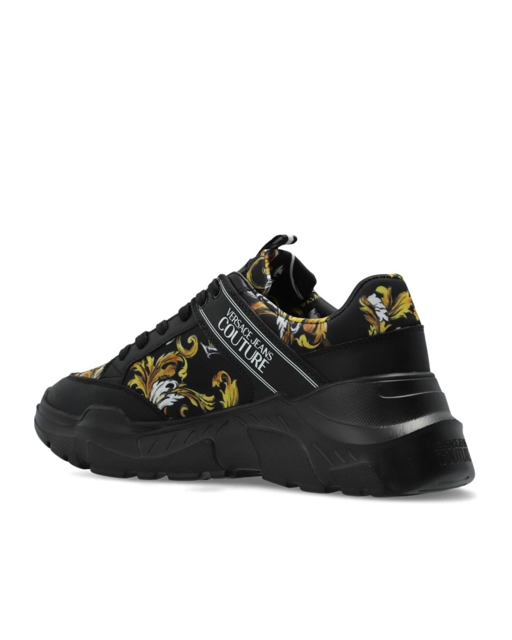 Versace Jeans Black Couture Baroque Print Sneakers for men