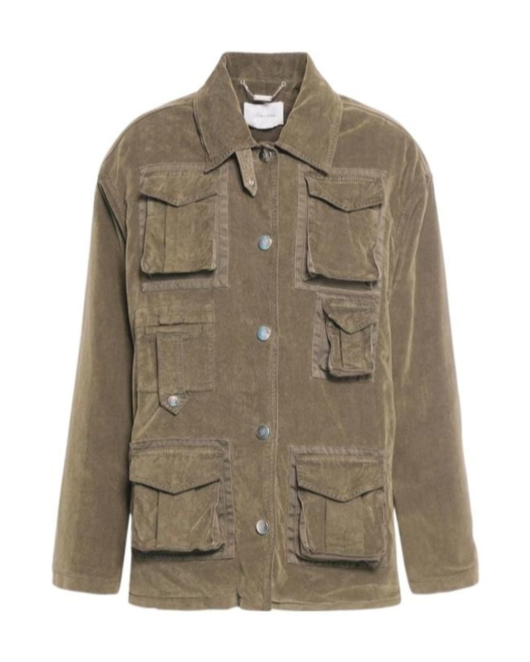 Blumarine Green Velvet Oversized Jacket W/ Pockets