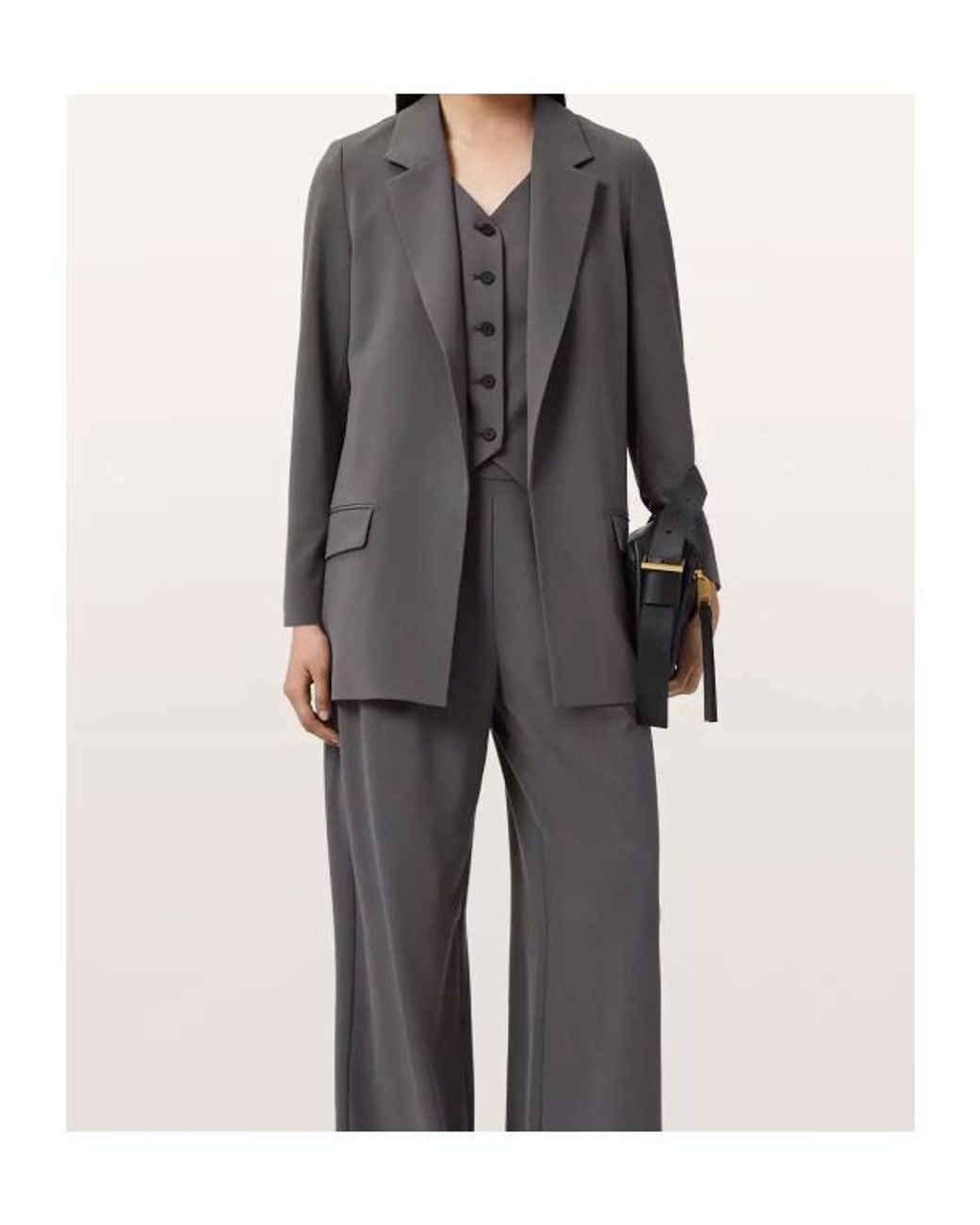 AllSaints Gray Long-Sleeved Suit Jacket