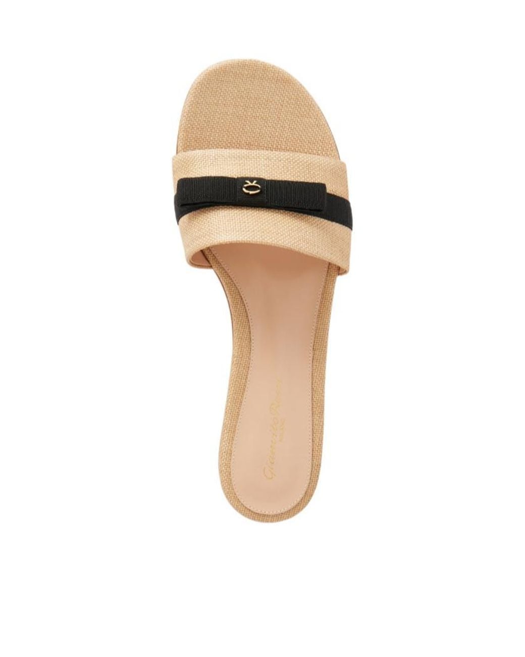 Gianvito Rossi Natural Ruffled Straw Sandals