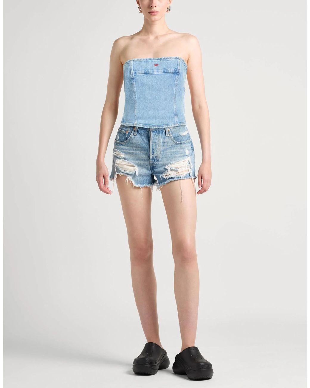 DIESEL Blue Plain Colour Top