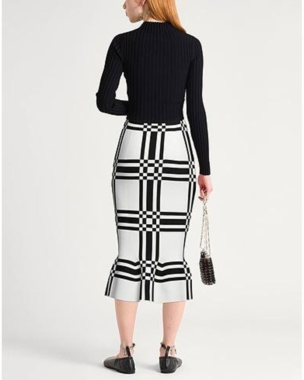 Marni White Plaid Skirt