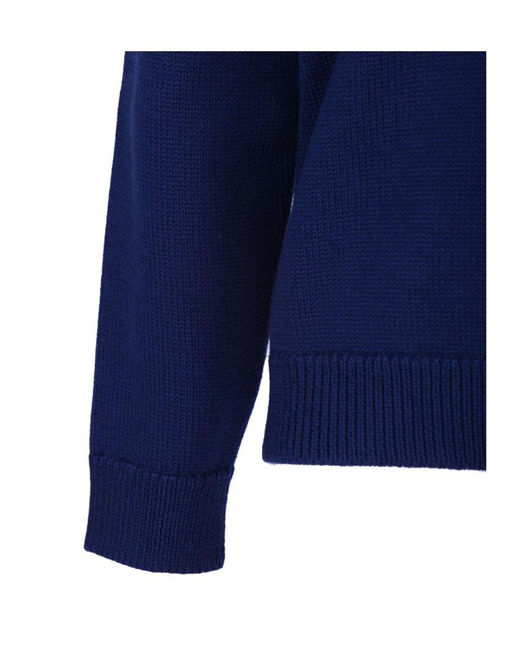Gucci Blue V-Neck Pullover for men