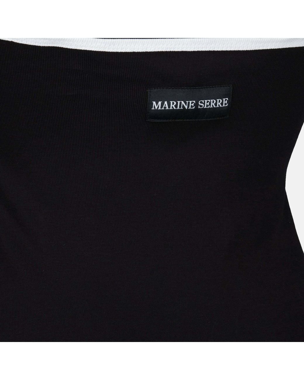 MARINE SERRE Black Moon Logo Bicolor Jersey Halter Tank Top