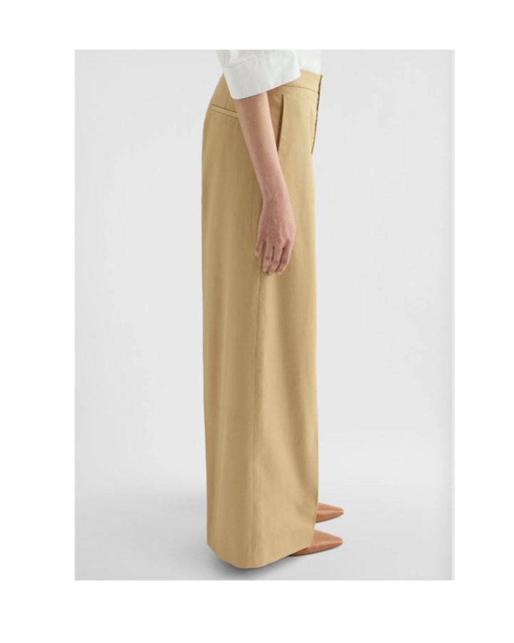 Jil Sander Natural Pleated Wide Leg Pants