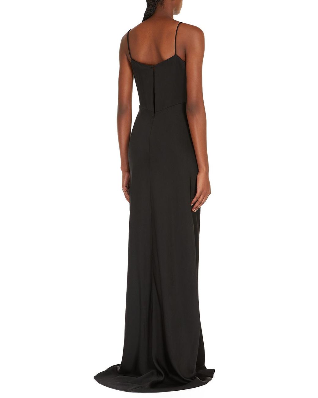 Max Mara Black V-Neck Sleeveless Maxi Dress