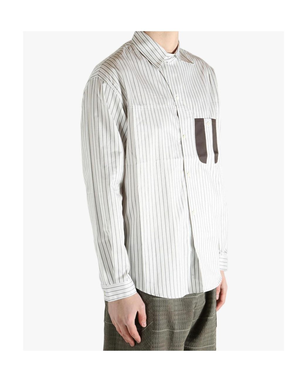 Kiko Kostadinov Double Stripe Veca Panelled Shirt in White for Men
