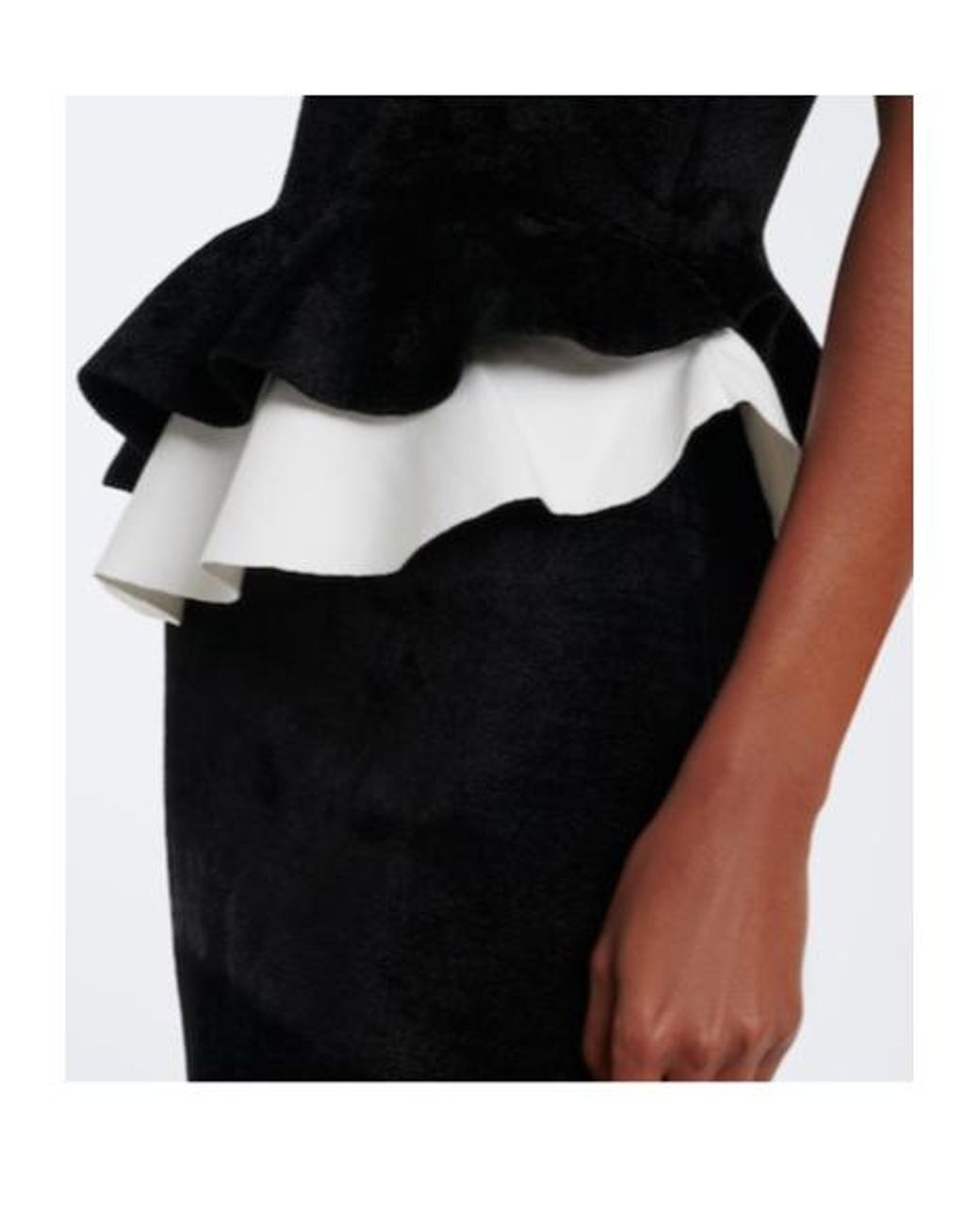Roland Mouret Black Paneled Ruffle Dress