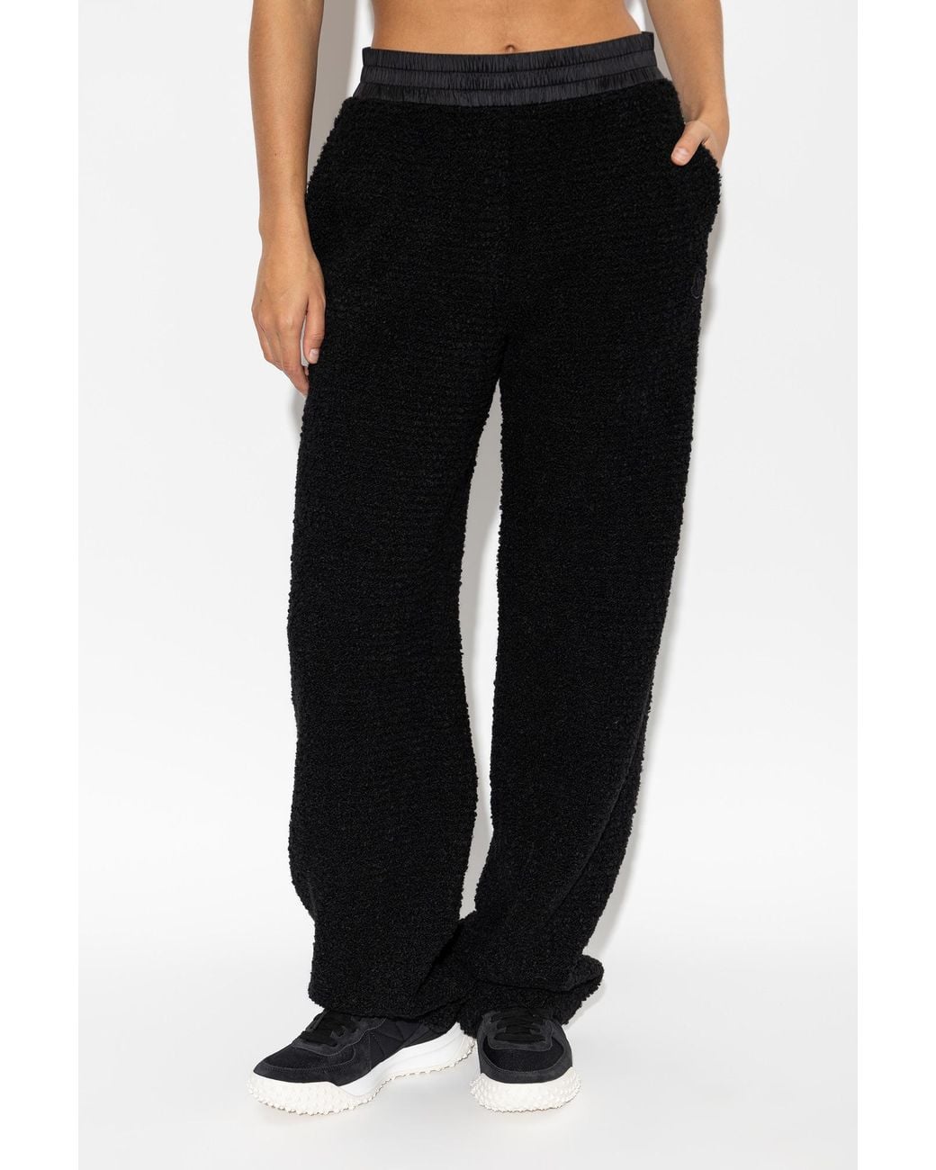 Moncler Black Textured Wide-Leg Pants