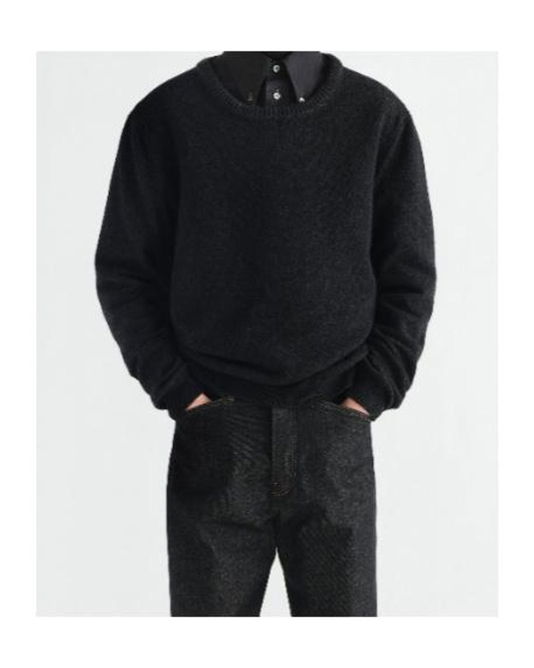 Lemaire Black Crew-Neck Sweater for men