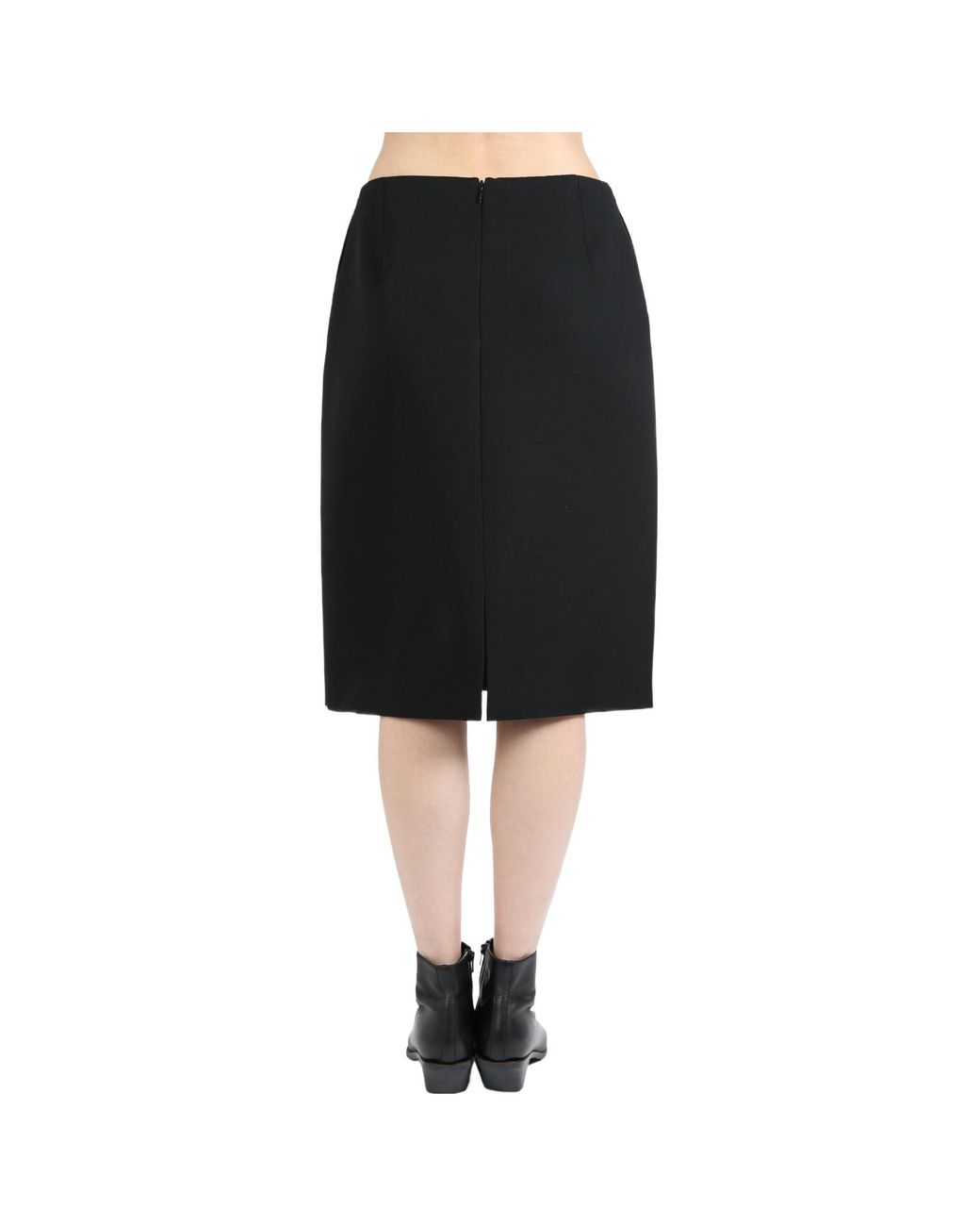 The Row Black Split Zipper Skirt