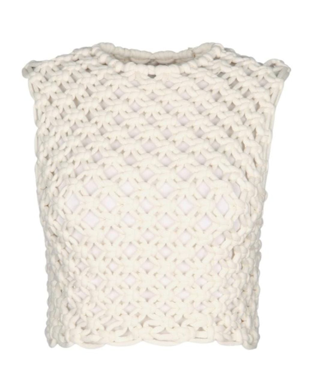 Alaïa Natural Sleeveless Knitwear