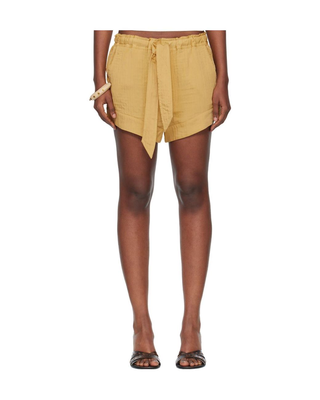 Isabel Marant Natural Birva Elastic Waist Shorts