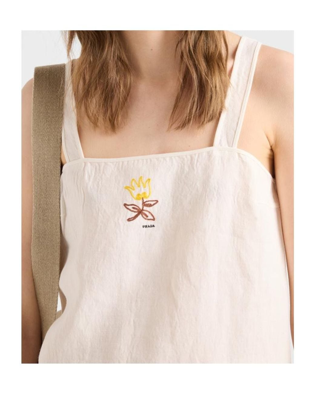 Prada White Embroidered Mini Dress