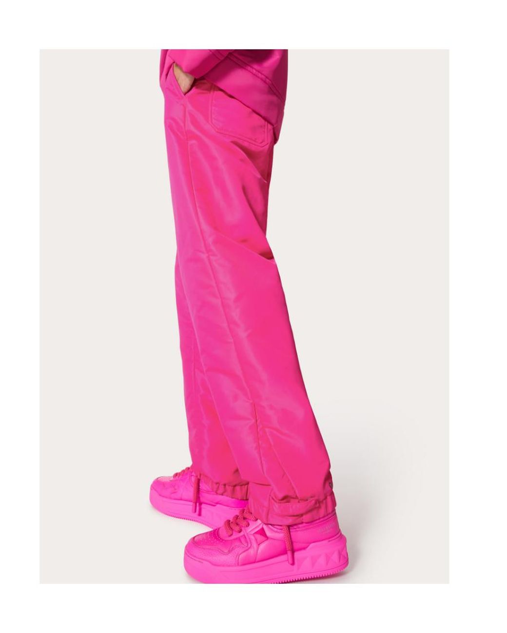 Valentino Pink Mid-Rise Straight Leg Trousers for men