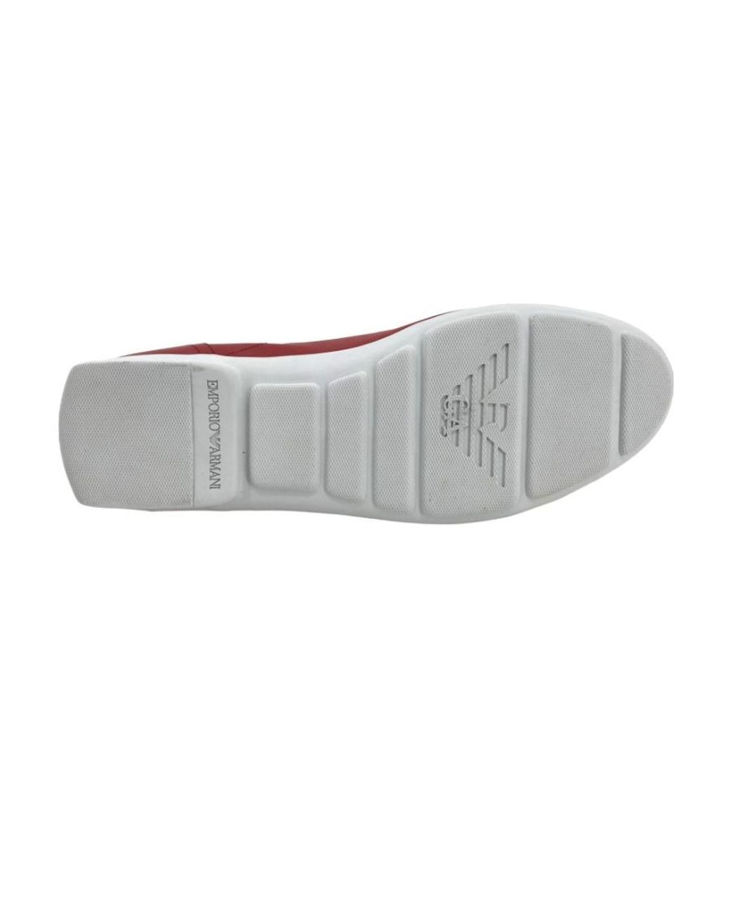 Emporio Armani Red Logo Casual Sneakers for men