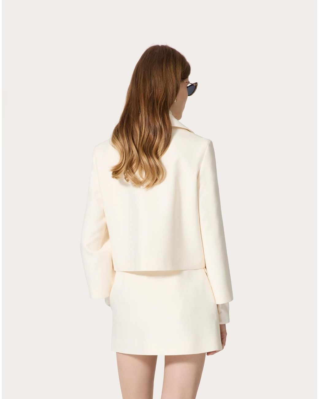 Valentino Natural Single-Breasted Virgin Wool-Silk Coat