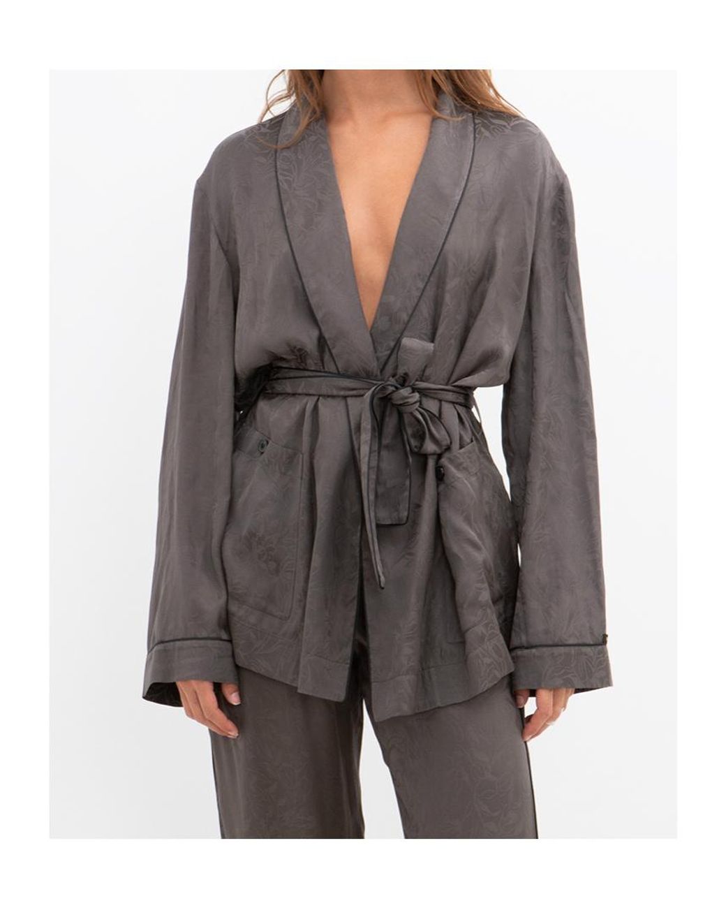 Golden Goose Deluxe Brand Gray Belted Shawl Pijama Jacket