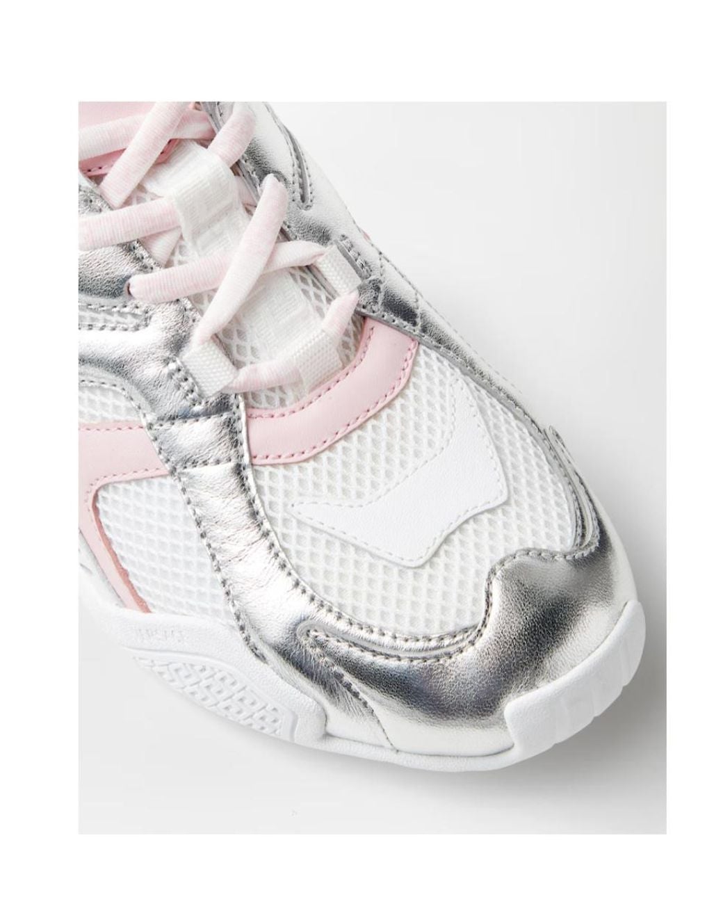 Versace White Mesh Lace-Up Sneakers