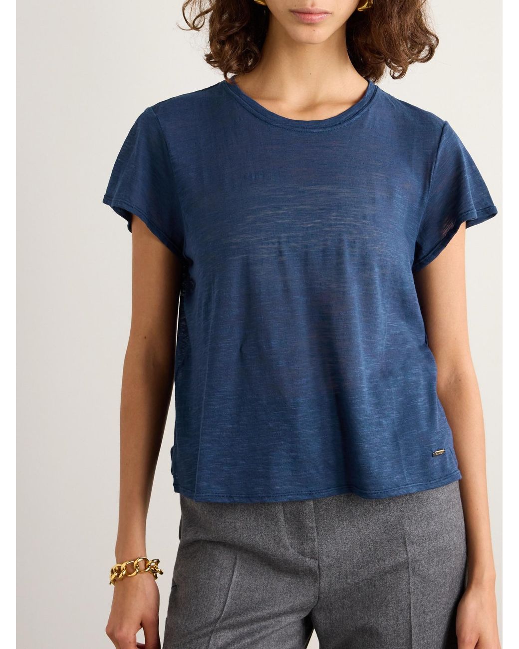Tom Ford Blue Logo-Plaque T-Shirt