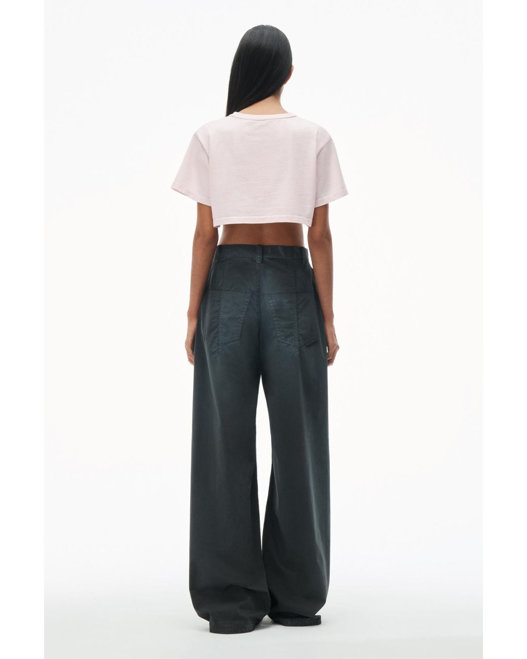 Alexander Wang Pink We Love Our Customers Cropped T-Shirt