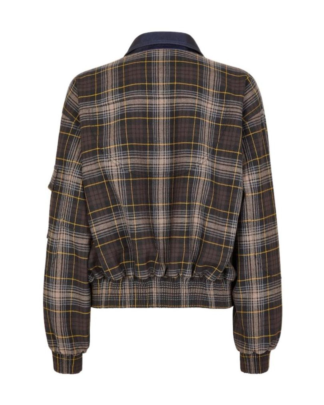 Fendi Black Checked Cropped Bomber Jacket