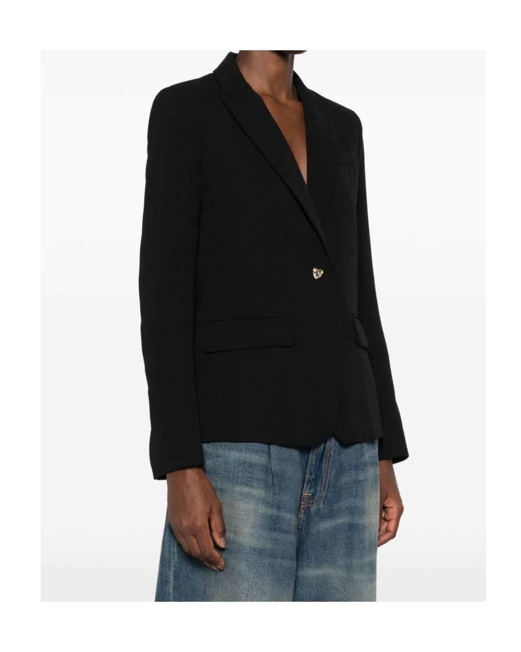 Twinset Black Heart-Button Blazer