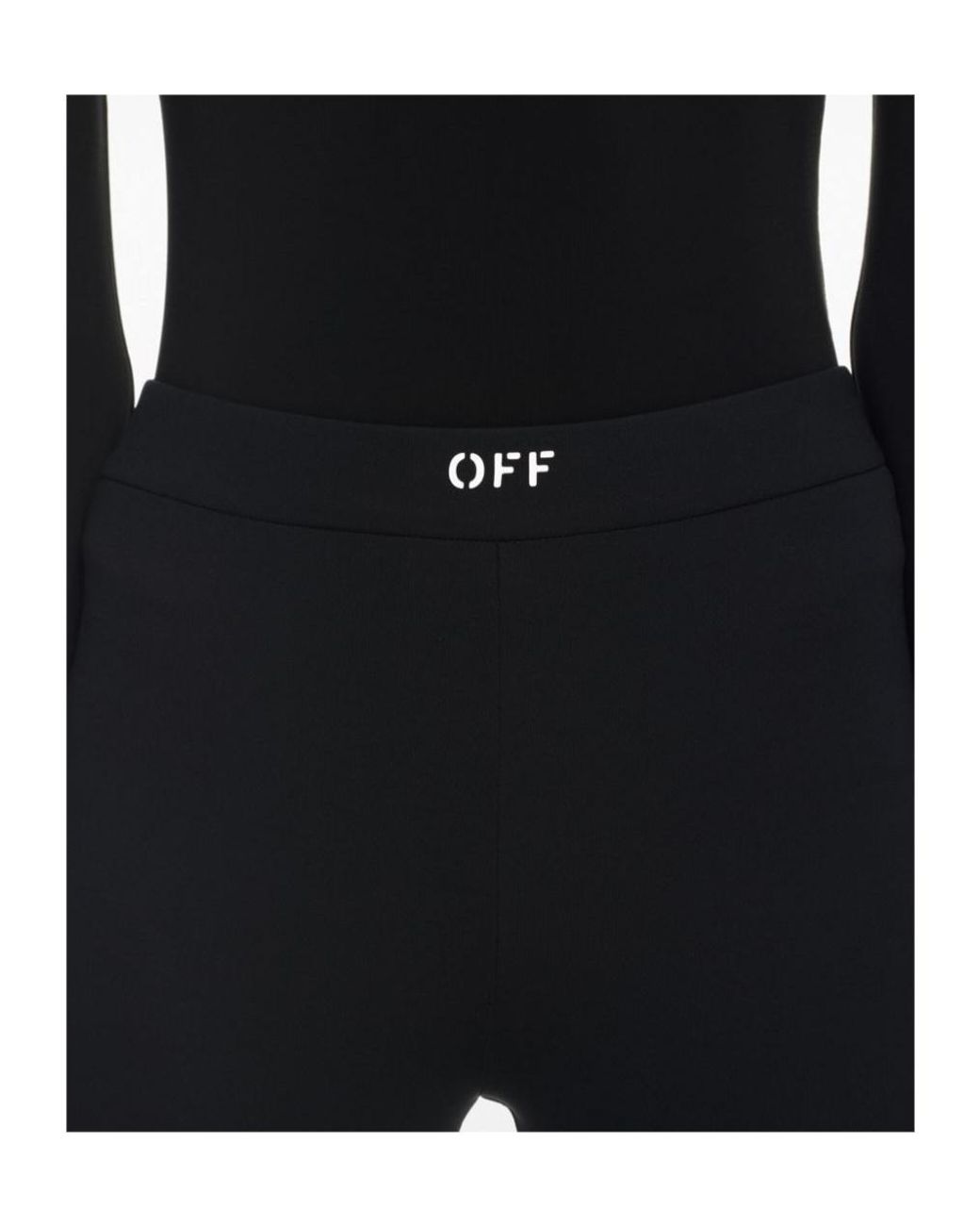 Off-White c/o Virgil Abloh Black Logo Printed Flared Leggings