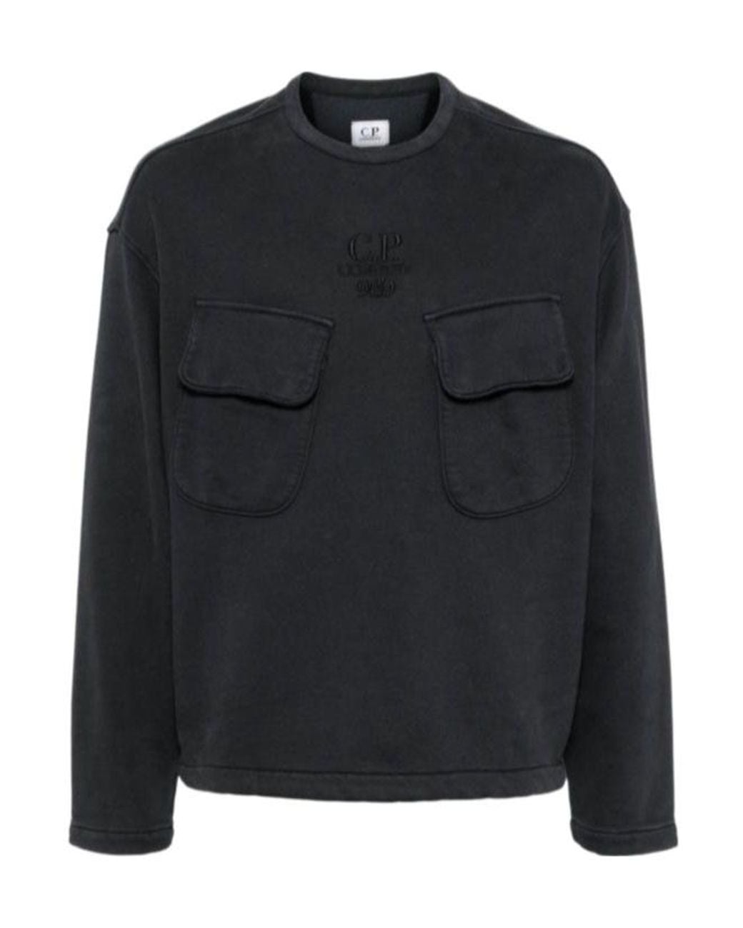 C P Company Black Crew-Neck Sweatshirt for men