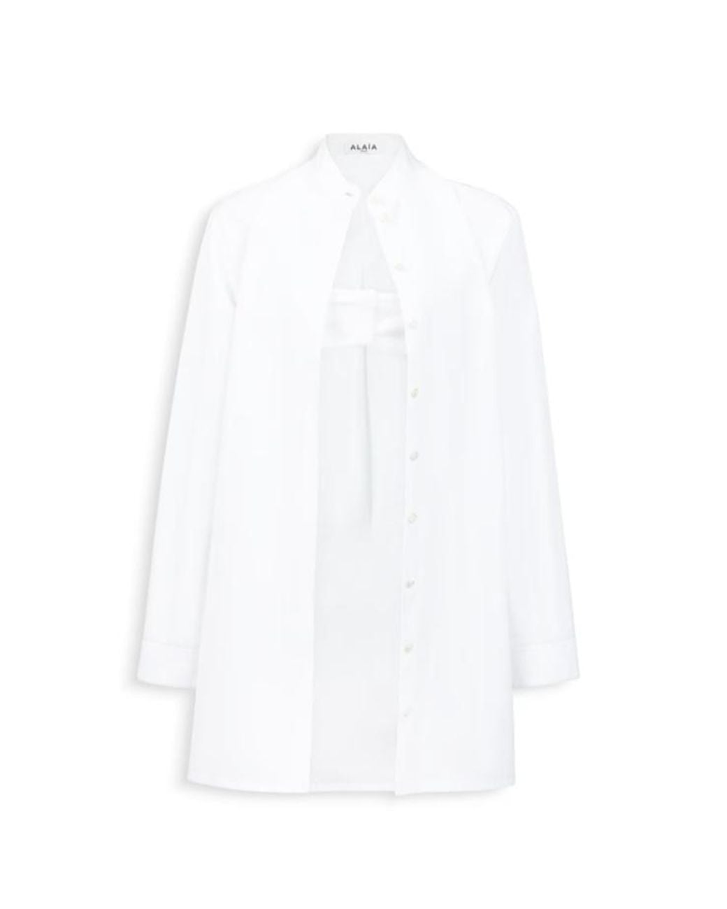Alaïa White Alaïa Layered Poplin Shirt