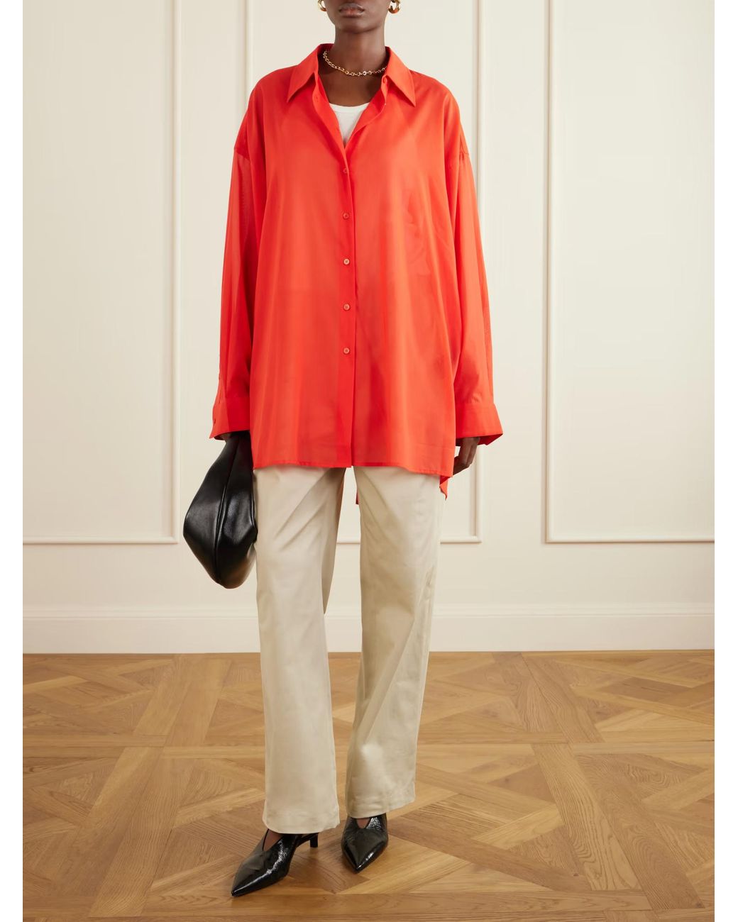 Frankie Shop Red Melia Shirt