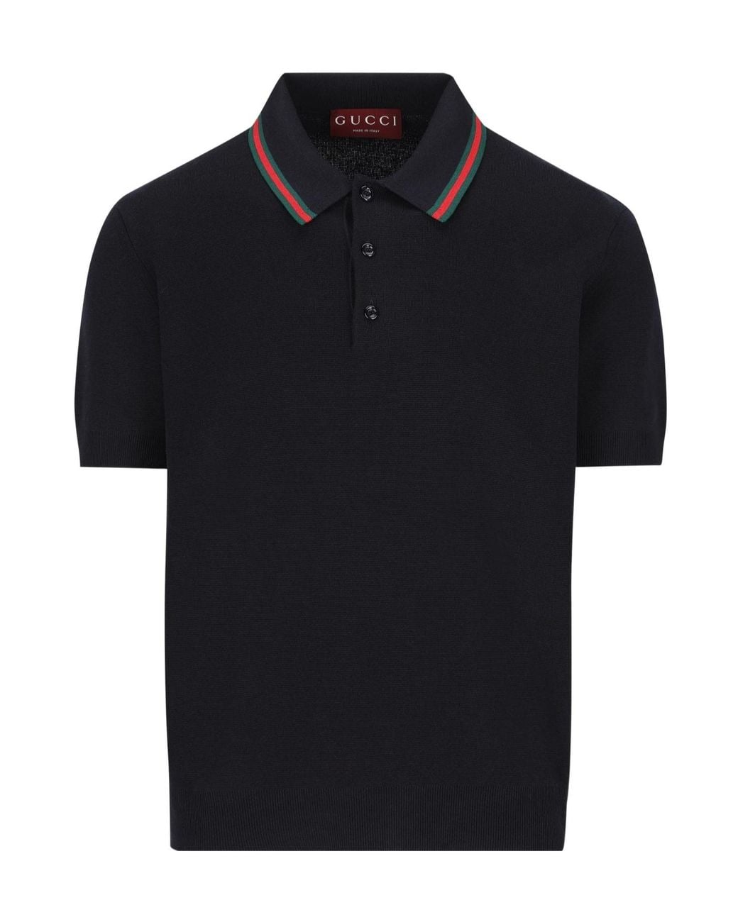 Gucci Black Web Detailed Polo Shirt for men