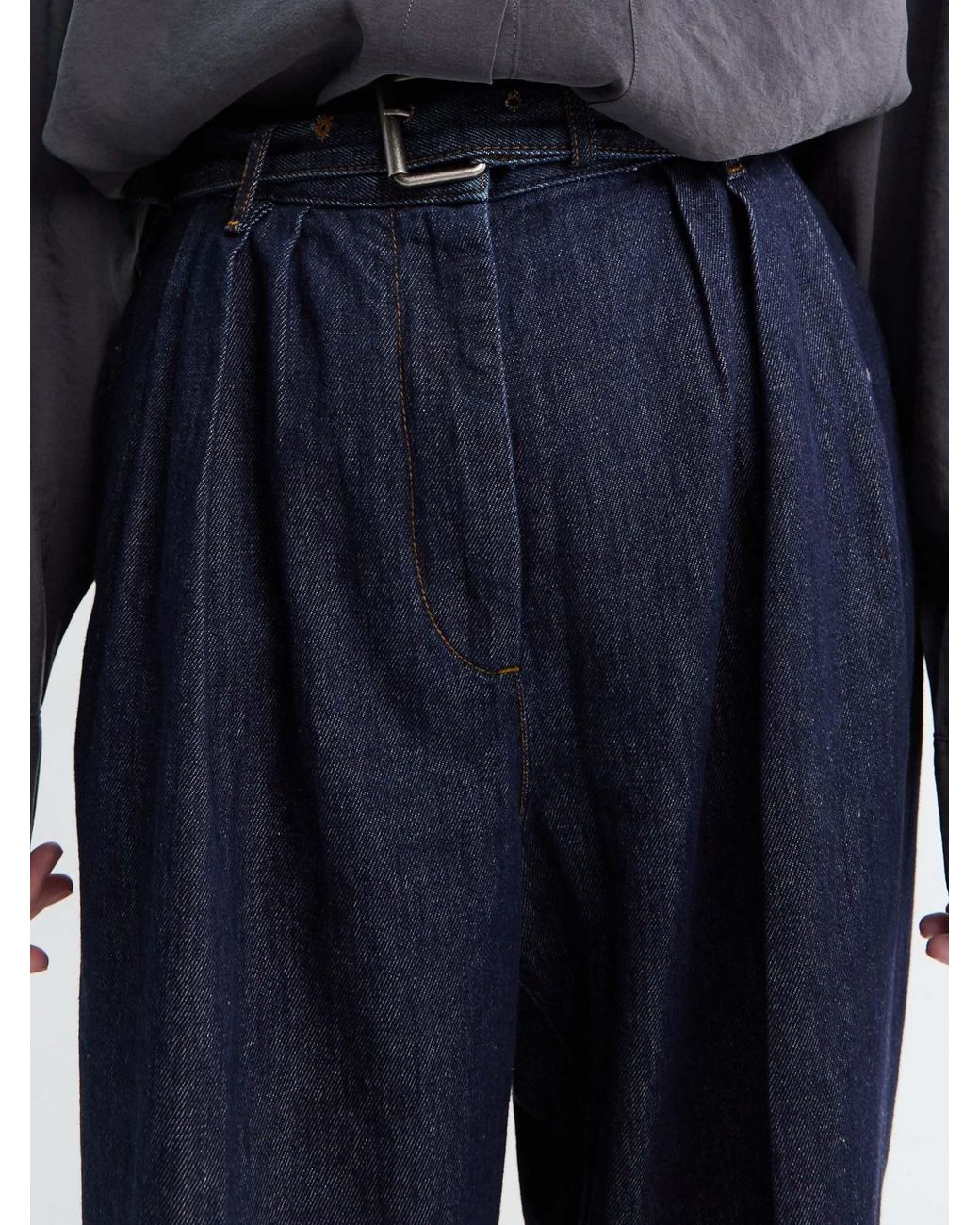 Dries Van Noten Blue Peaches Pleated Jeans